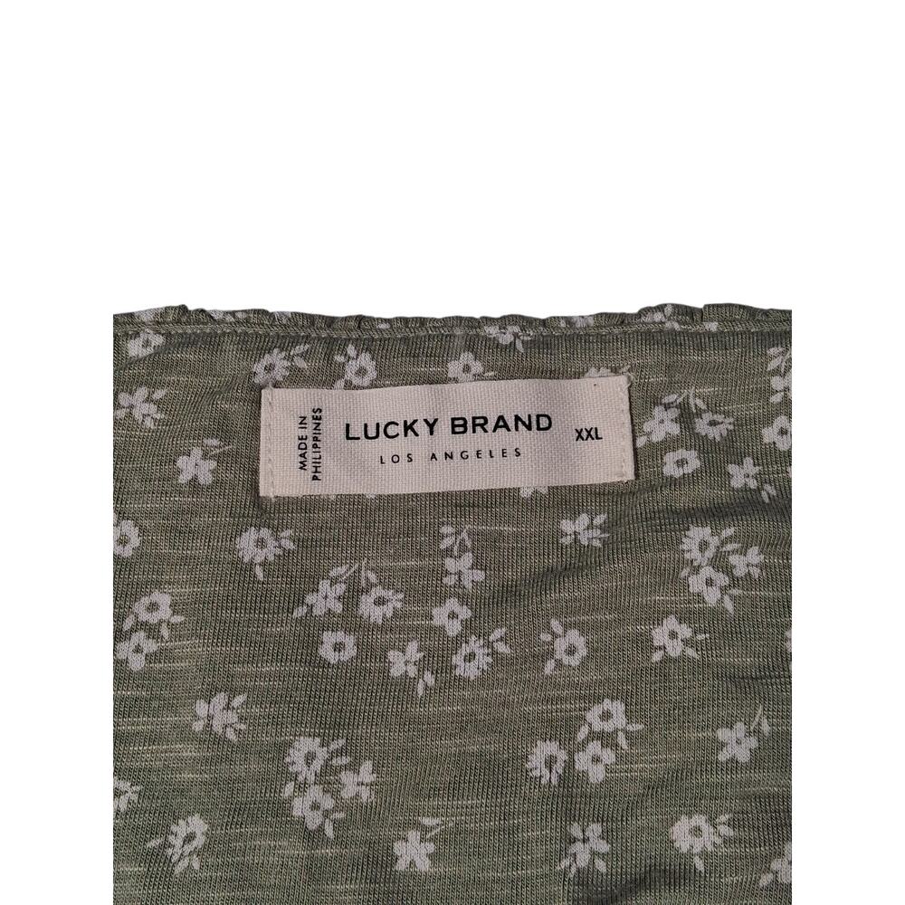 NWT Lucky Brand LA Womens XXL Sage Green Floral Maxi Dress Boho Cottagecore - Picture 6 of 12
